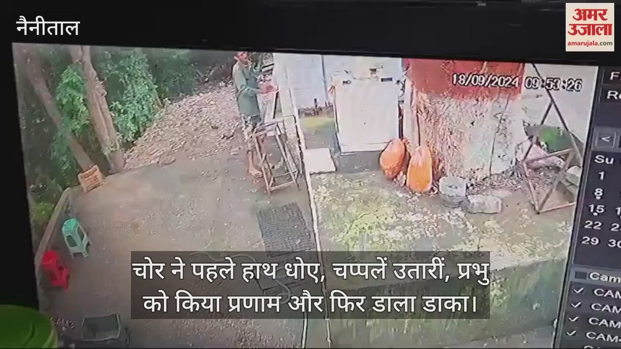VIDEO : भगवान के घर चोरी, चोर ने पहले हाथ धोए, चप्पलें उतारीं, प्रभु को किया प्रणाम; फिर डाला डाका