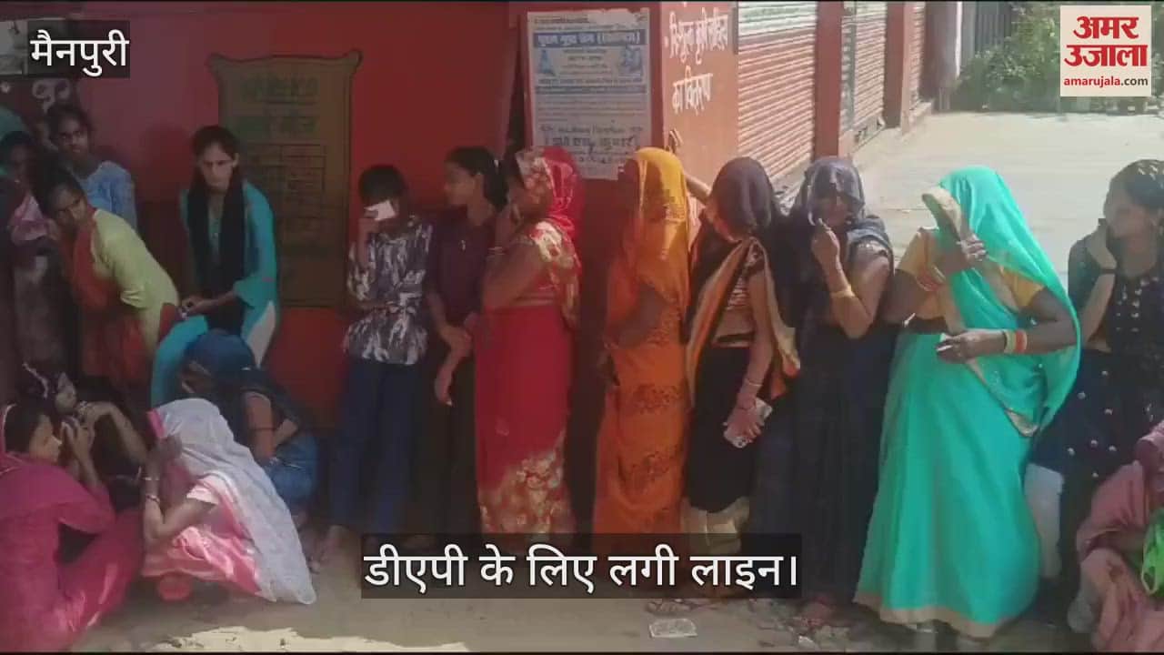 VIDEO : मैनपुरी में डीएपी के लिए सुबह चार बजे से किसान लगा रहे हैं लाइन, दिनभर खड़े रहकर भी खाली हाथ