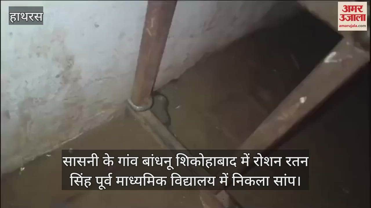 VIDEO : सासनी के गांव बांधनू शिकोहाबाद में रोशन रतन सिंह पूर्व माध्यमिक विद्यालय में निकला सांप
