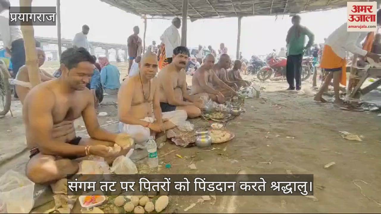 VIDEO : Pitra Visarjan: Devotees offered offerings to their ancestors on the banks of Sangam, performed Shraddha as per rituals.