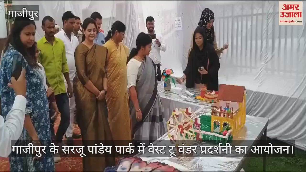 VIDEO : Message of cleanliness given by making art pieces from junk in Ghazipur