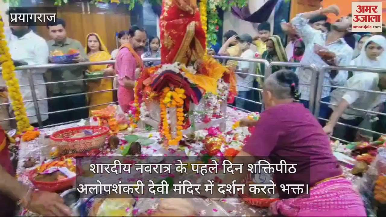 VIDEO : Devotees gathered in the temples on the first day of Shardiya Navratri, the atmosphere became divine with cheers.
