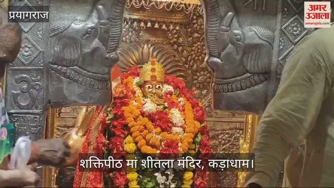 VIDEO : Navratri: Crowd of devotees gathered at Shaktipeeth Kadhadham, devotees had darshan of Maa Shitala, echoed cheers.