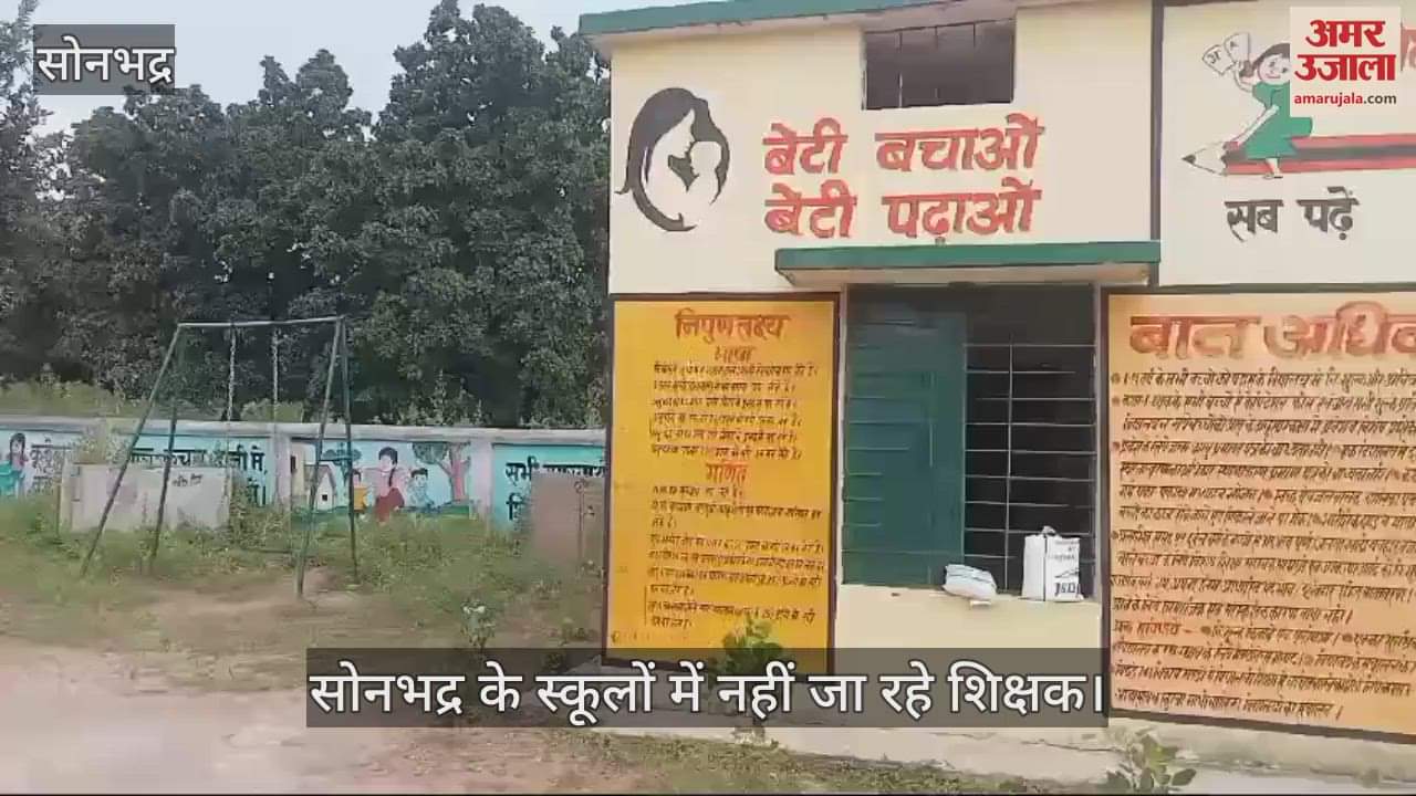 VIDEO : Teachers are not going to school in Sonbhadra, video of students returning goes viral, teachers reached school and said extra work was the reason