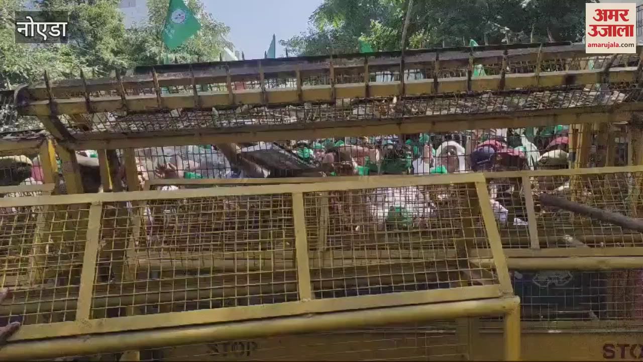 VIDEO : बैरिकेड तोड़कर नोएडा प्राधिकरण के अंतिम गेट तक पहुंचे किसान