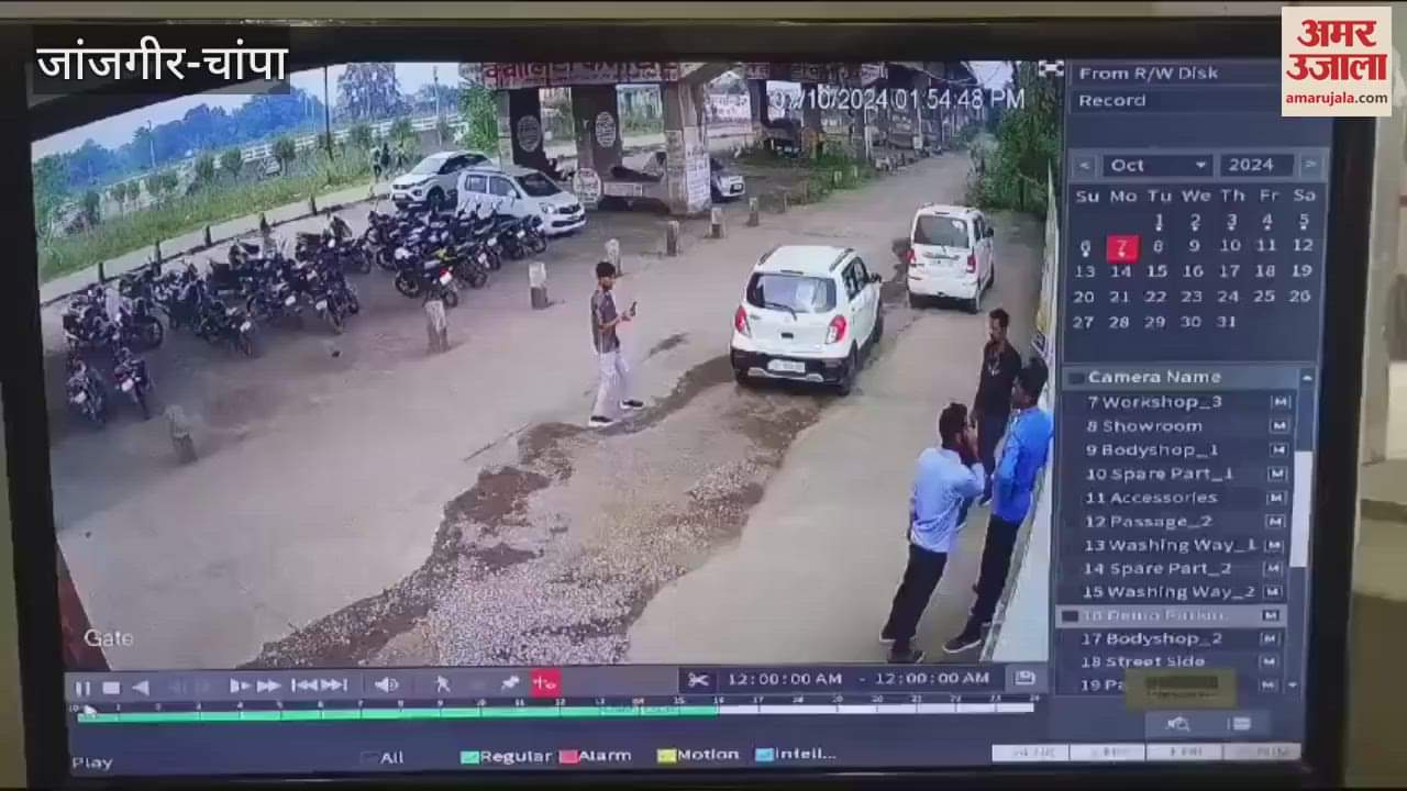 VIDEO : जांजगीर चांपा में शोरूम से निकलते ही कार ने चार बाइकों को मारी टक्कर, ब्रेक की जगह दबा दिया एक्सीलेटर