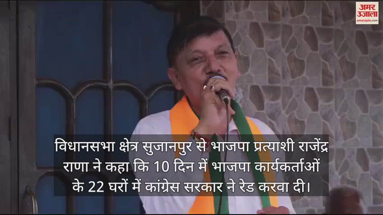 VIDEO : BJP candidate from Sujanpur Rajendra Rana said Govt sent police to the homes of 22 BJP workers