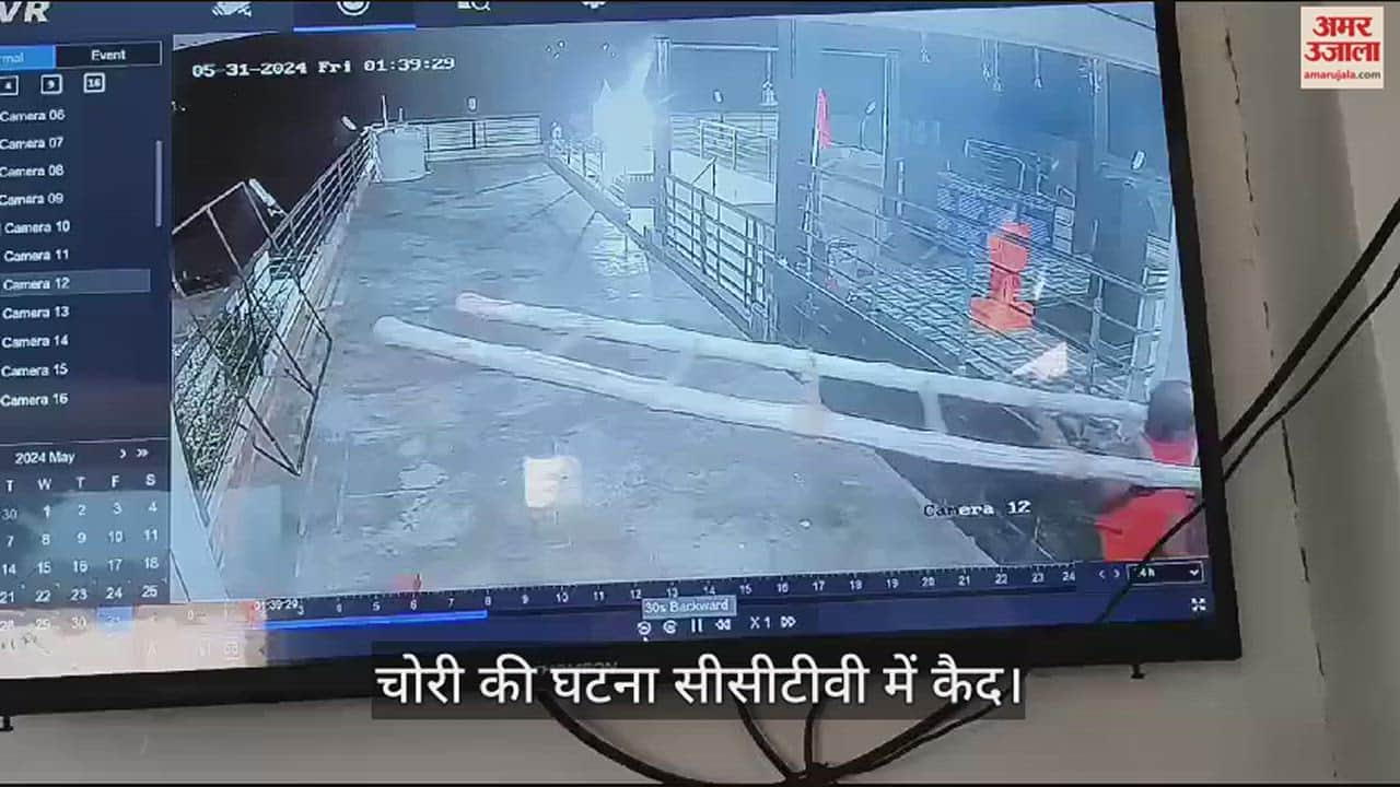 VIDEO : Pratapgarh: Crown and bell stolen from Navgraha temple, Bhangwa incident of city police station, thieves caught in CCTV