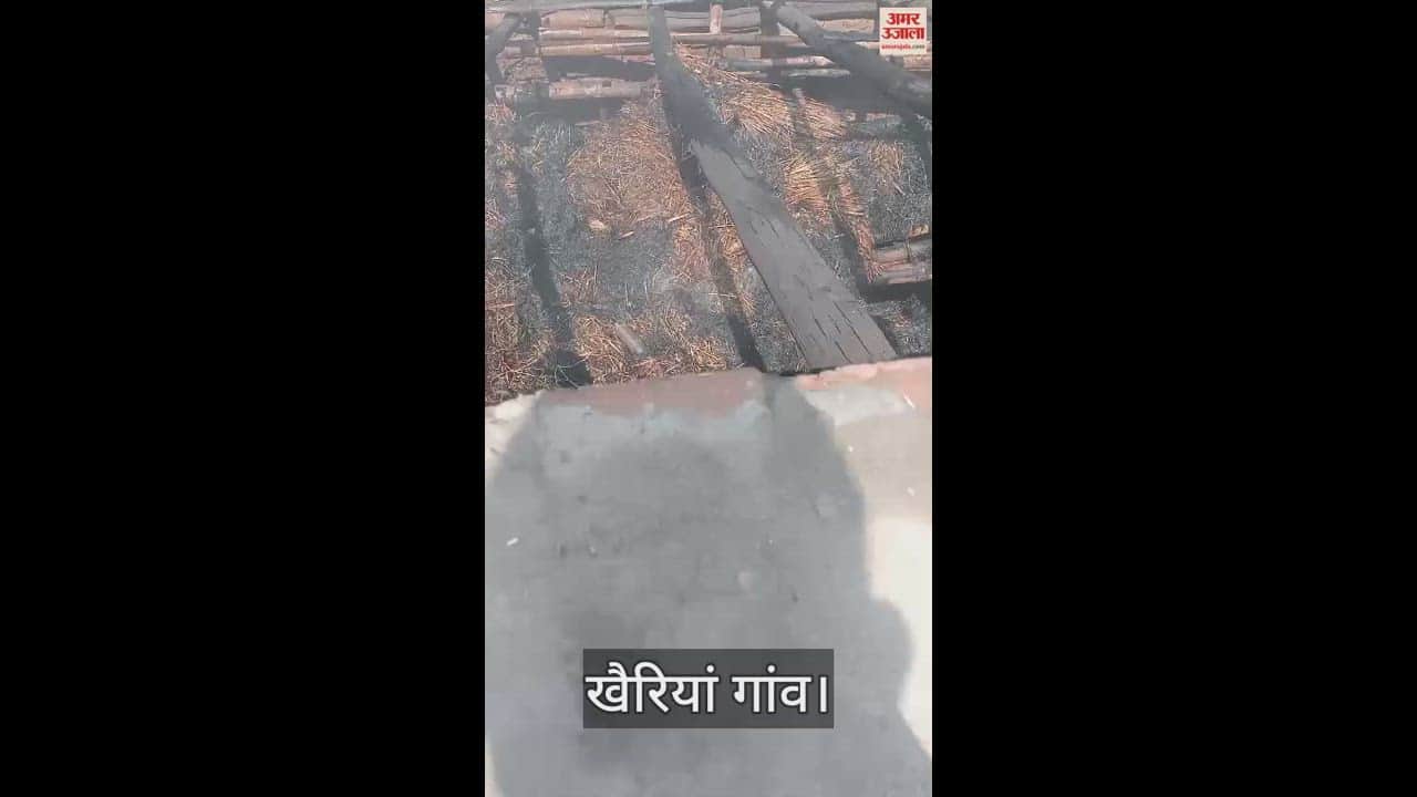 VIDEO : Fire broke out in the cattle shed in Khairian village of Dehar Panchayat of Bangana