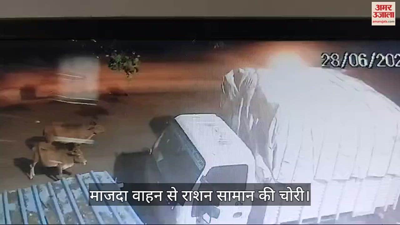 VIDEO : माजदा वाहन में रखे किराना के सामान की चोरी, कार से चोरी करने पहुंचे दो चोर, देखें वीडियो