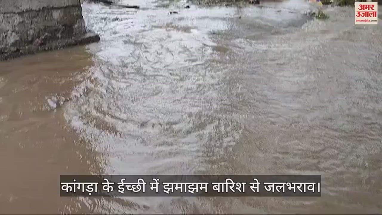 VIDEO : Waterlogging due to heavy rain in Ichhi of Kangra, roads turned into ponds, streets and localities also filled with water