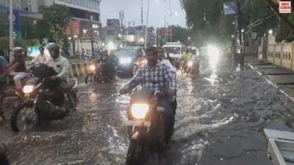 VIDEO : roads were flooded due to rain water entered the shops as well pedestrians faced a lot of trouble
