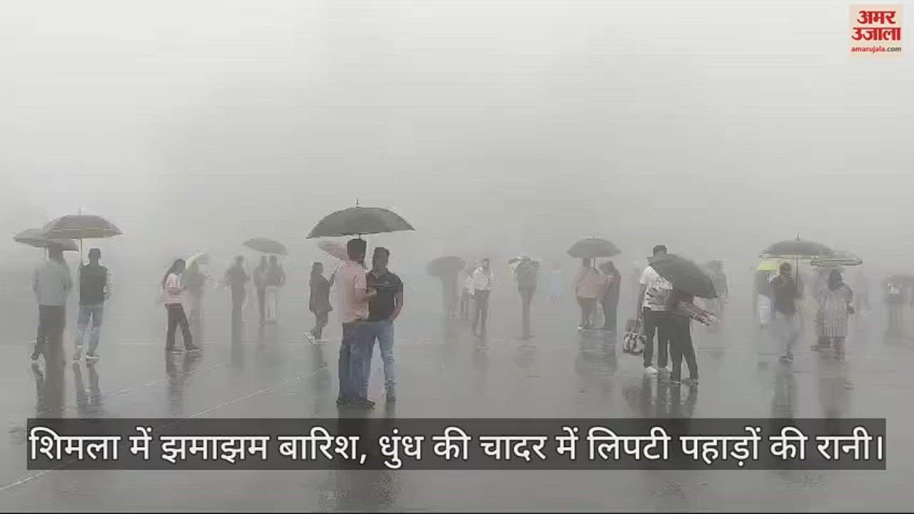 VIDEO : Heavy rain in Shimla, the queen of hills wrapped in a blanket of mist