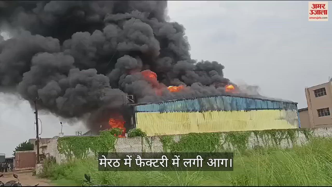 मेरठ में गद्दा फैक्टरी मे लगी आग