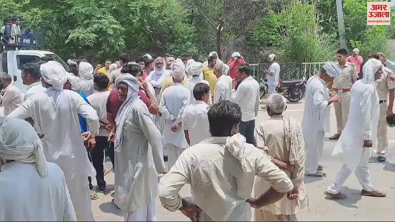 VIDEO : सुंदर ब्रांच व पेटवाड डिस्ट्रीब्यूटरी नहर में पानी नहीं आने से किसानों ने किया रोड जाम