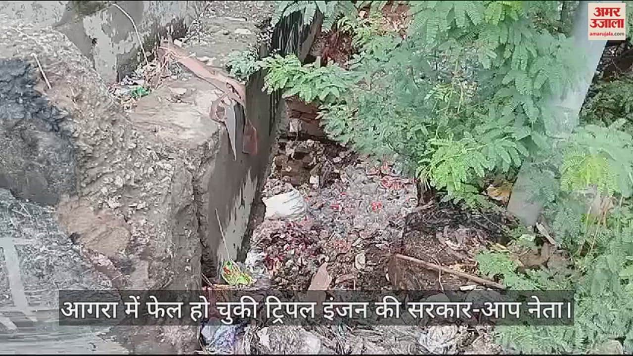 VIDEO : जलभराव से भड़के आप नेता, बोले- आगरा में फेल हो चुकी ट्रिपल इंजन की सरकार