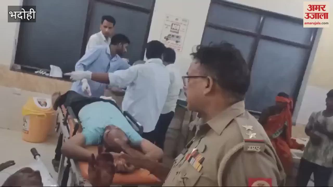 VIDEO : Tragic accident in Bhadohi bus collided with trailer one dead 18 people injured screams and cries ensued