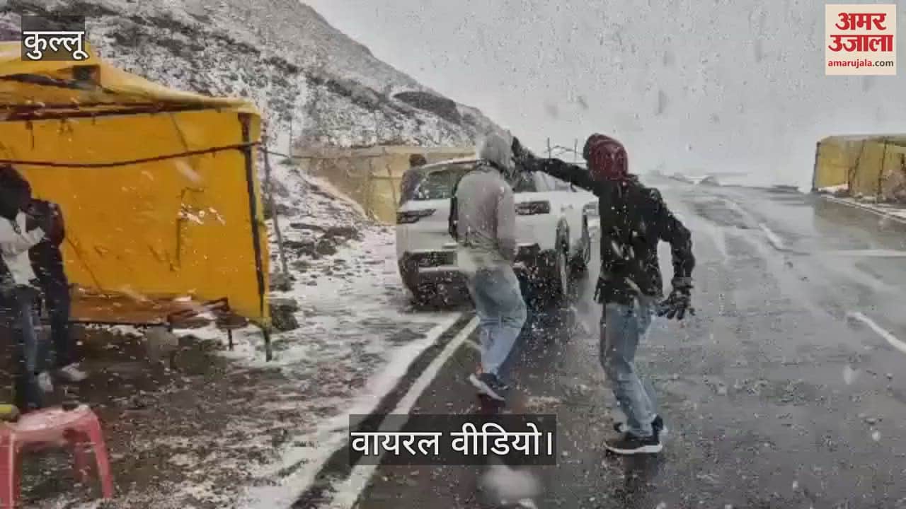 VIDEO : Tourists started dancing in joy when they saw snowflakes falling