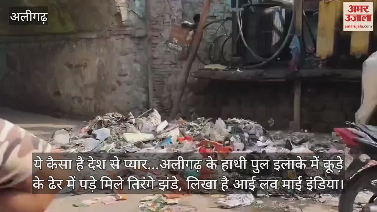 VIDEO : ये कैसा है देश से प्यार... अलीगढ़ के हाथी पुल इलाके में कूड़े के ढेर में पड़े मिले तिरंगे झंडे, लिखा है आई लव माई इंडिया