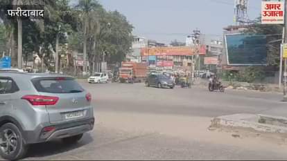 VIDEO : Dust flying due to broken road at Neelam Chowk in Faridabad