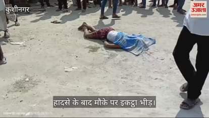 VIDEO : Trolley tire bursts while filling air in Kushinagar, mechanic dies