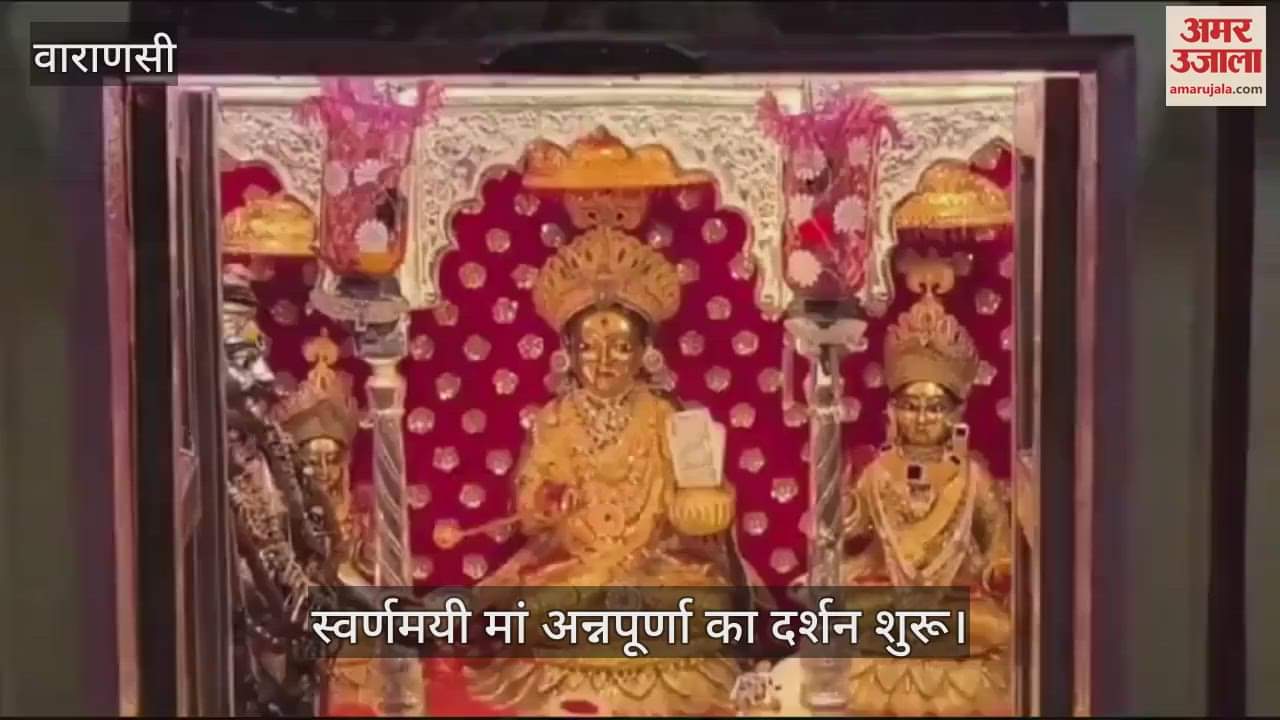 VIDEO : Dhanteras 2024 golden Maa Annapurna temple devotees given gold and silver treasure prasad in kashi