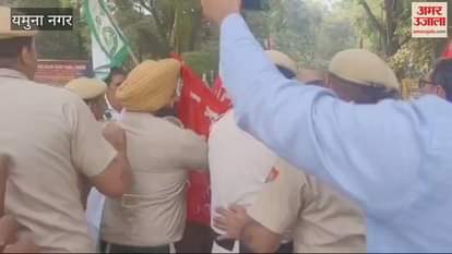 VIDEO : Farmers protesting in Yamunanagar clash with police
