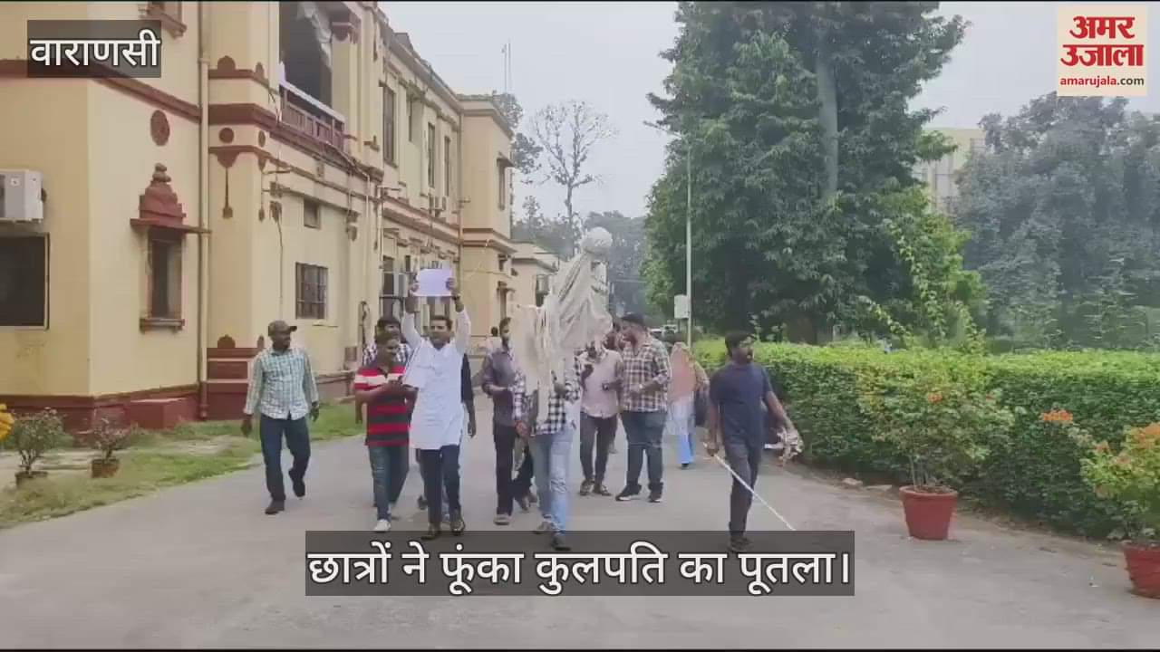 VIDEO : Students protested in BHU burnt effigy of Vice Chancellor