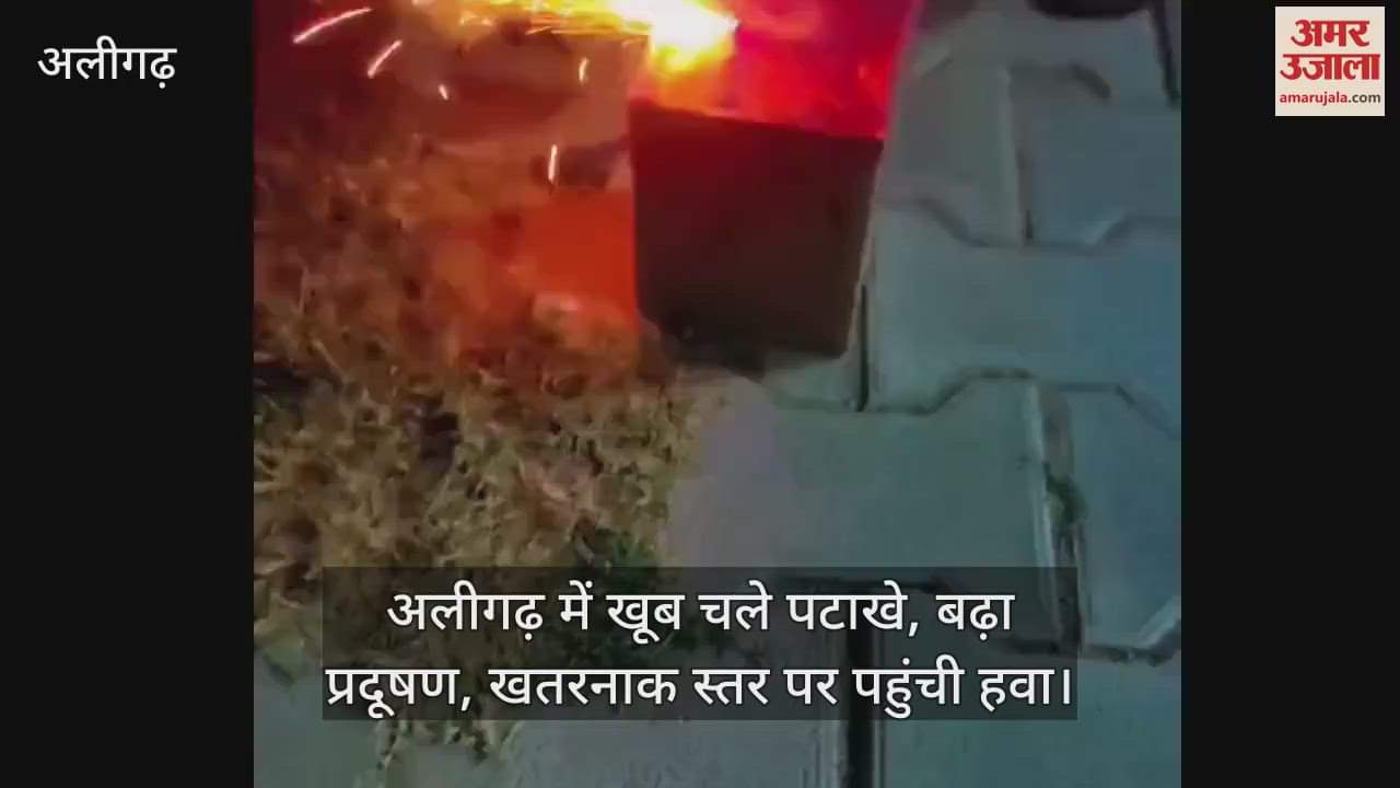 VIDEO : अलीगढ़ में खूब चले पटाखे, बढ़ा प्रदूषण, खतरनाक स्तर पर पहुंची हवा