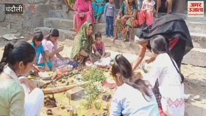 VIDEO : Chandauli News Women thrashed cattle performed puja long life of brother know the belief