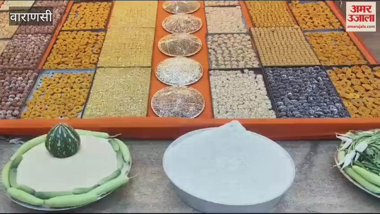 VIDEO : court of Annakut decorated in Dharma Sangh devotees delighted after getting darshan sisters puja for brothers