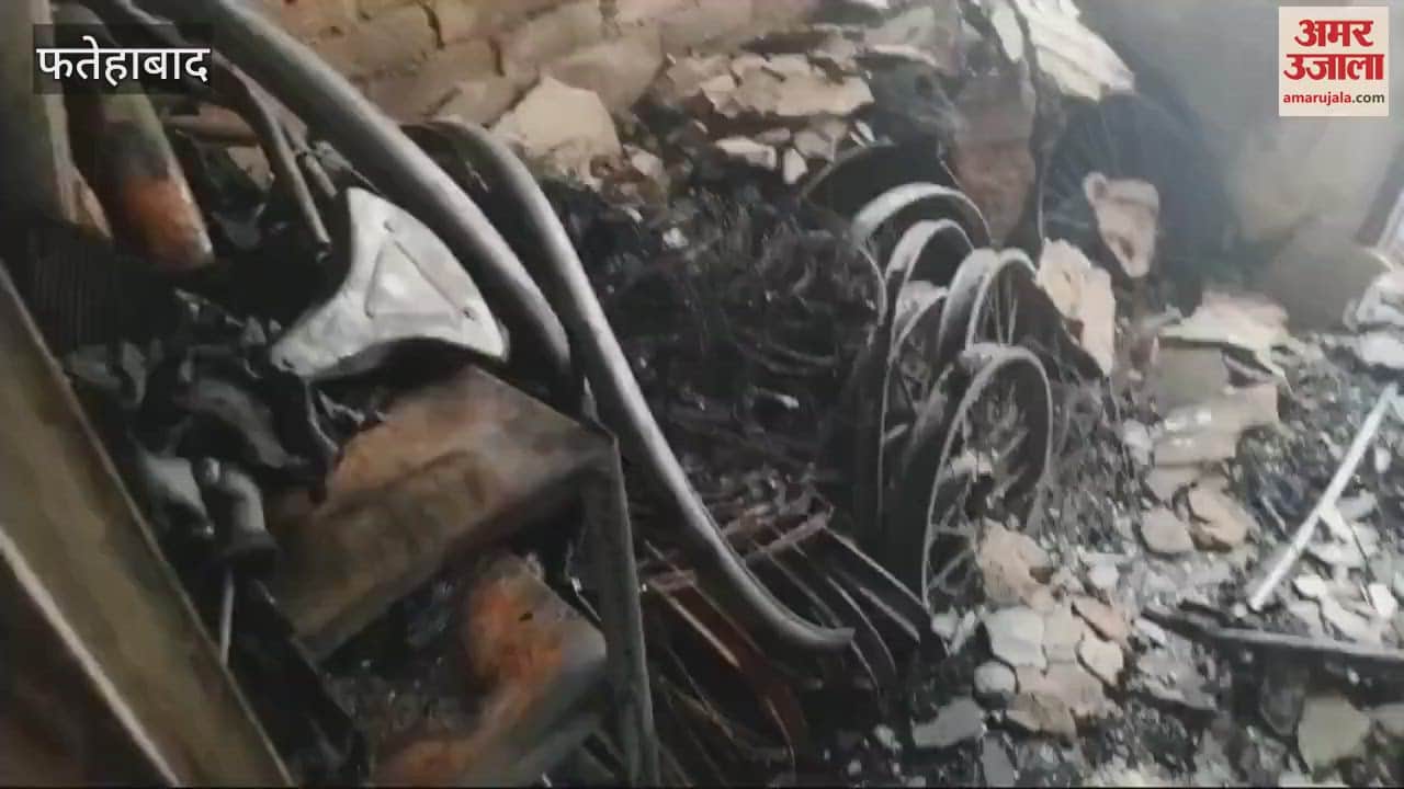 VIDEO : फतेहाबाद के जाखल में टायर पंचर की दुकान में लगी भयंकर आग