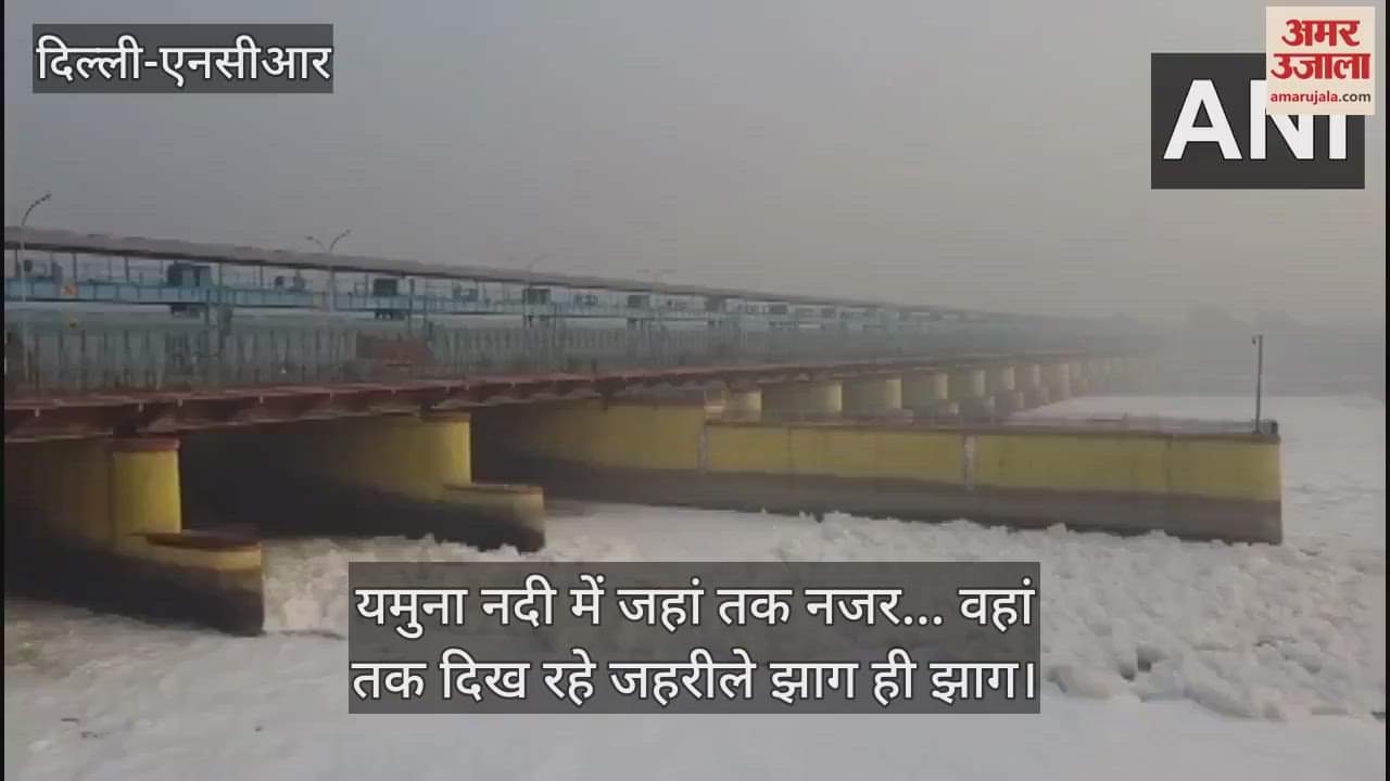 VIDEO : white Toxic foam was seen in Yamuna video drone camera Before Chhath Puja in Delhi
