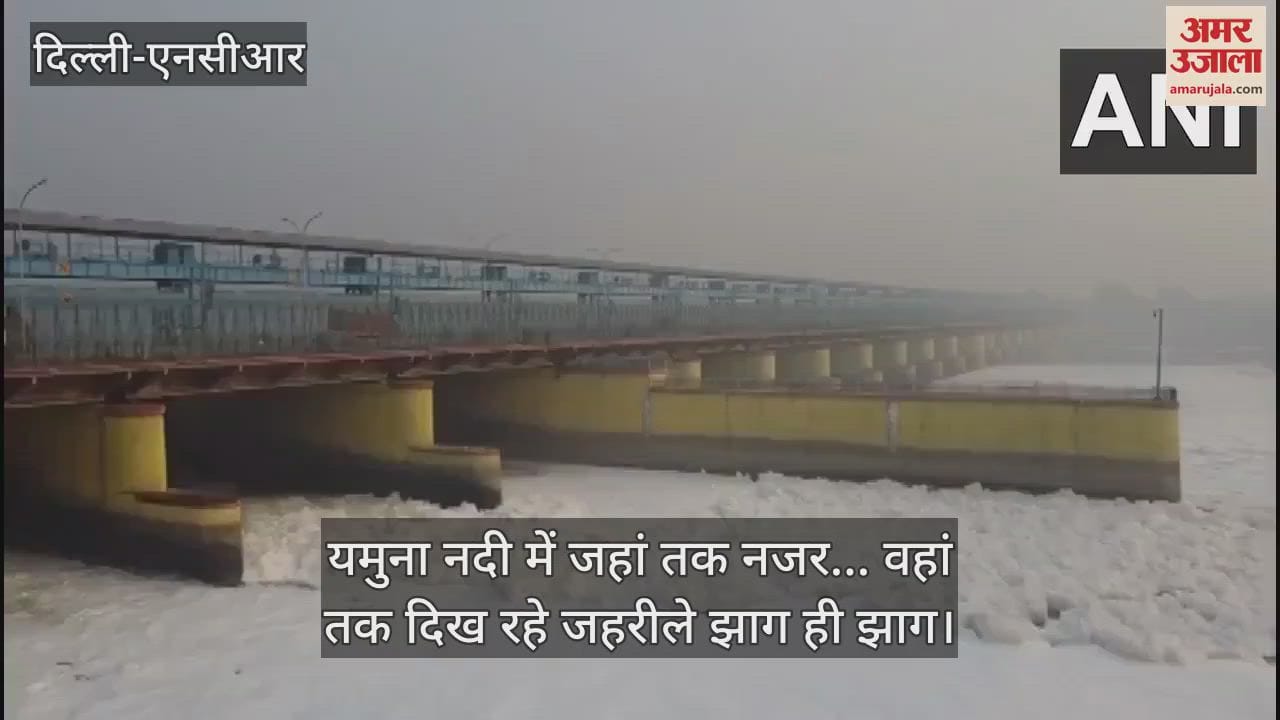 VIDEO : white Toxic foam was seen in Yamuna video drone camera Before Chhath Puja in Delhi