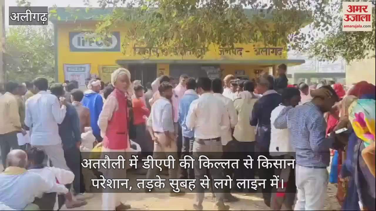 VIDEO : अतरौली में डीएपी की किल्लत से किसान परेशान, तड़के सुबह से लगे लाइन में