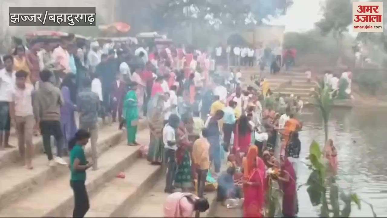 VIDEO : People of Purvanchal performed Chhath Puja in Jhajjar, offered Arghya to the Sun