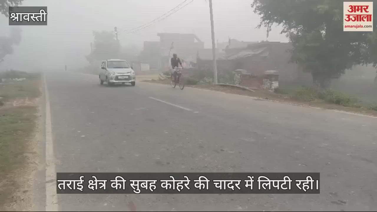 VIDEO : श्रावस्ती में तराई क्षेत्र की सुबह कोहरे की चादर में लिपटी रही