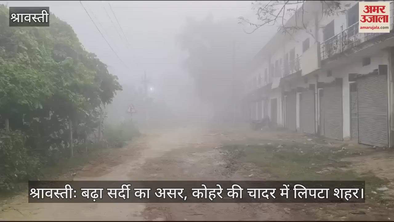 VIDEO : श्रावस्तीः बढ़ा सर्दी का असर, कोहरे की चादर में लिपटा शहर