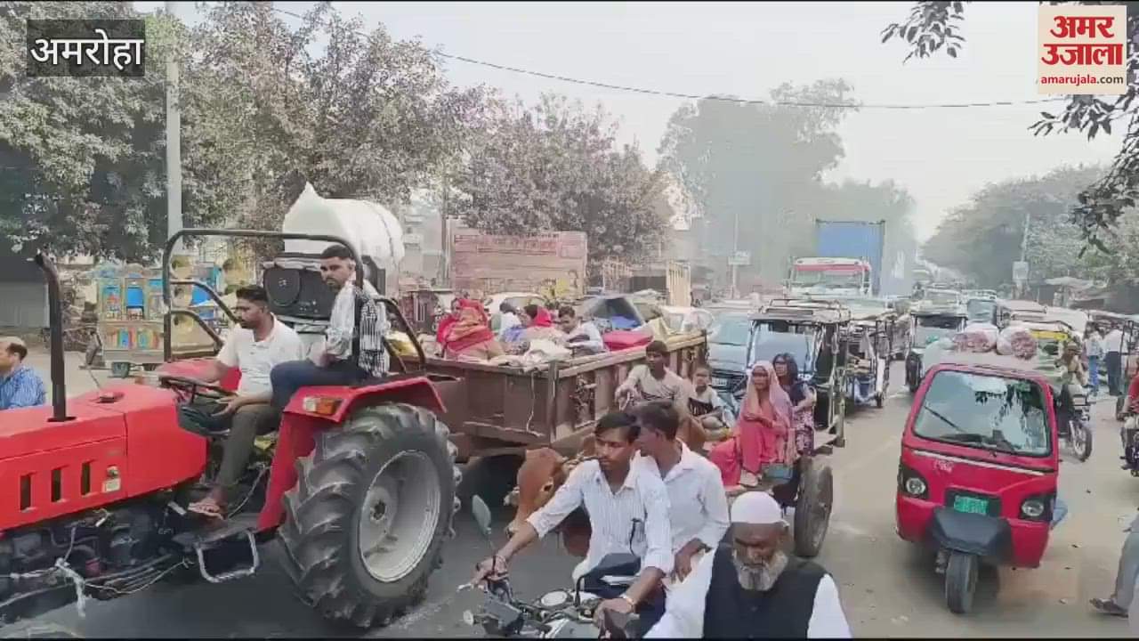 VIDEO : Fazalpur railway gate is becoming a cause of trouble for the devotees, tractor trolleys of devotees are getting stopped