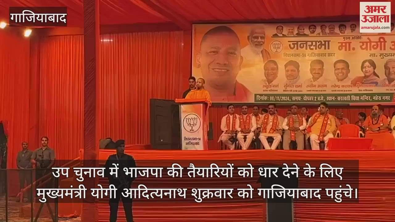 VIDEO : CM Yogi in Ghaziabad Chief Minister attacked on SP and Congress