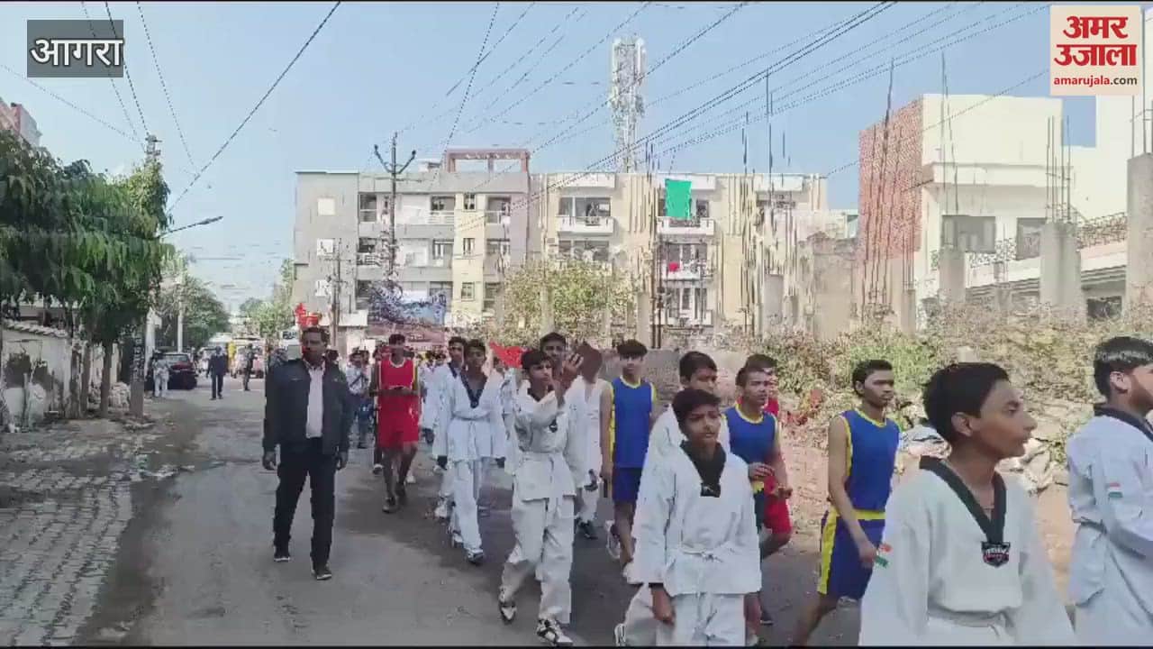 VIDEO : One year of Ramlala's Pran Pratishtha grand procession was taken out by Saraswati Vidya Mandir