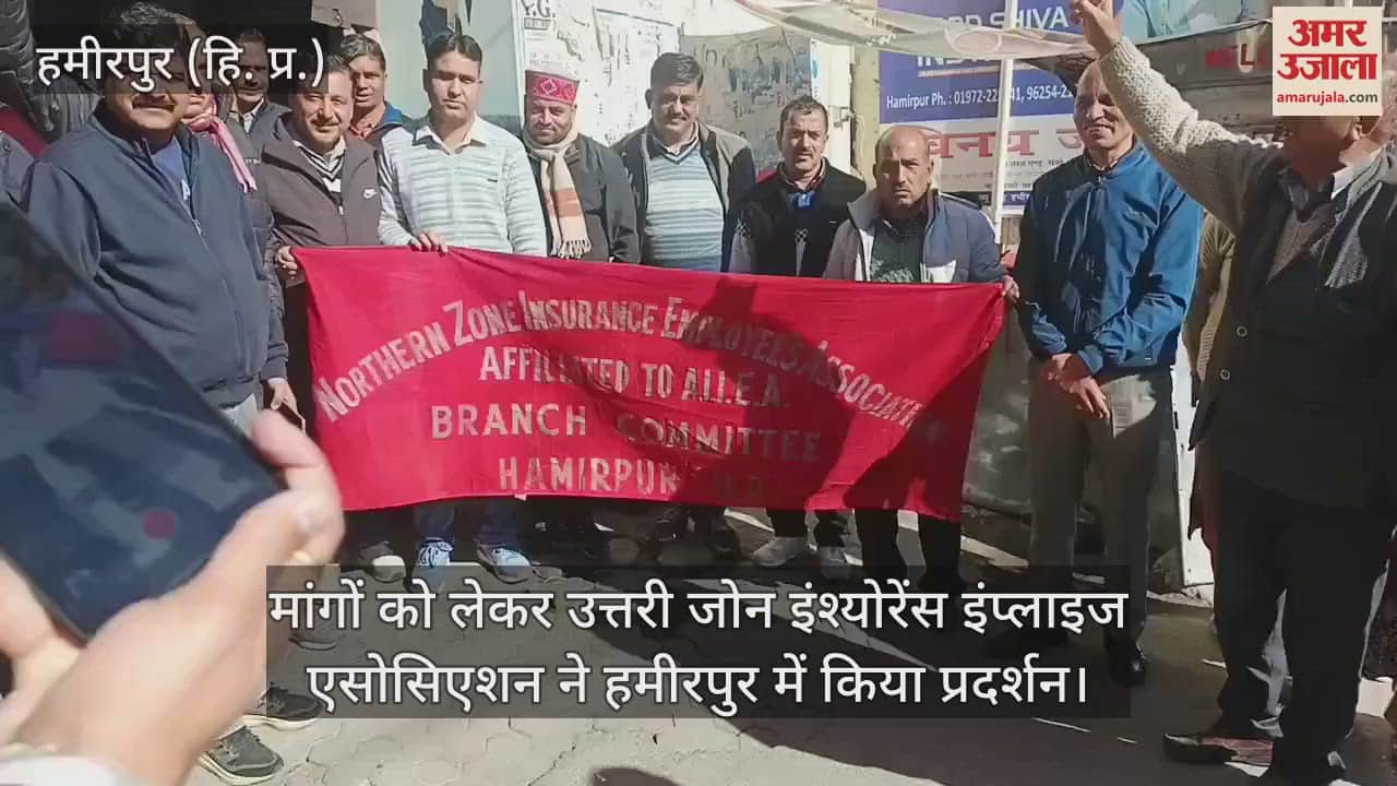 VIDEO : Northern Zone Insurance Employees Association demonstrated in Hamirpur regarding their demands