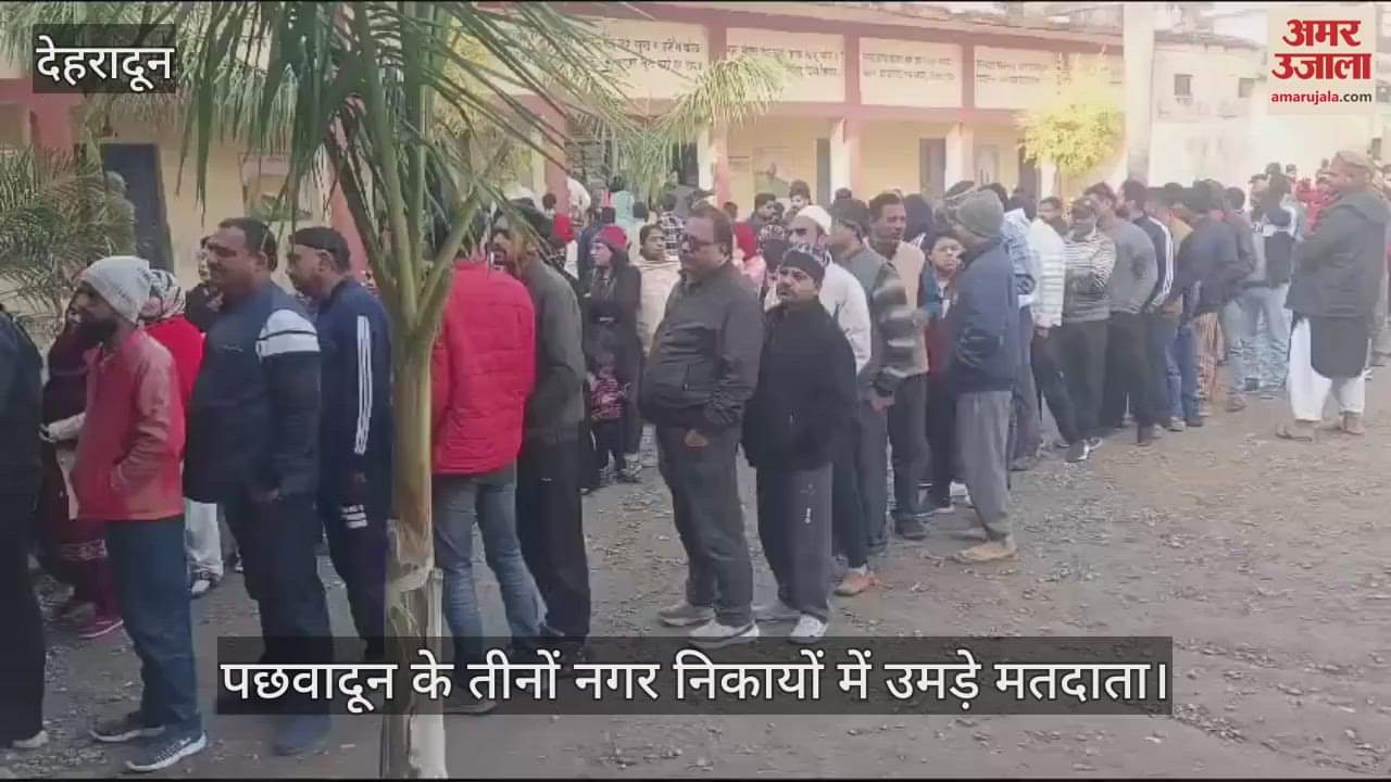 VIDEO : Voters thronged the three municipal bodies of Pachhadun, crowds had gathered since morning
