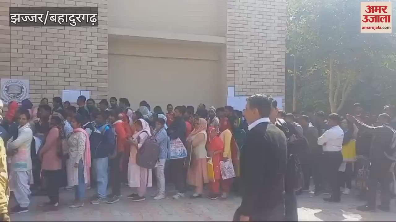 VIDEO : B.Tech, B.Ed and LLB students lined up for peon and process server posts in Dadri, more than 7600 applications for 13 posts