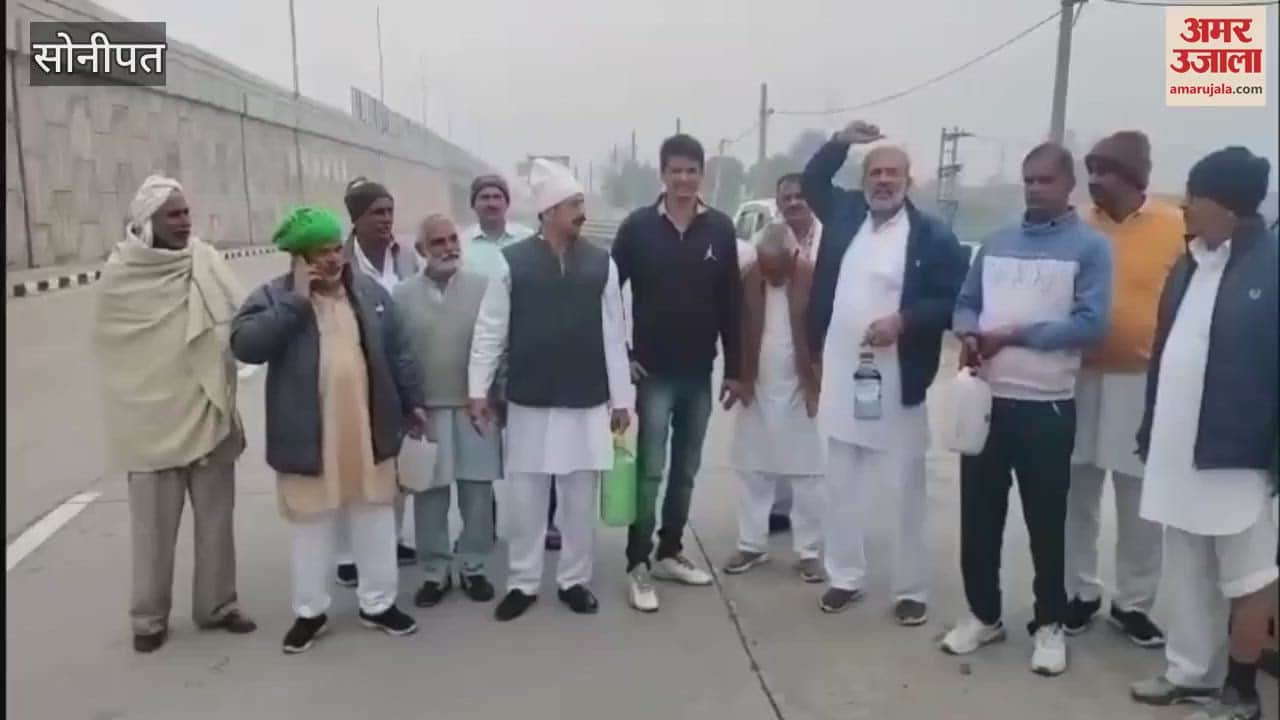 VIDEO : Farmers left for Khannauri border carrying water from the fields of five villages of Sonipat