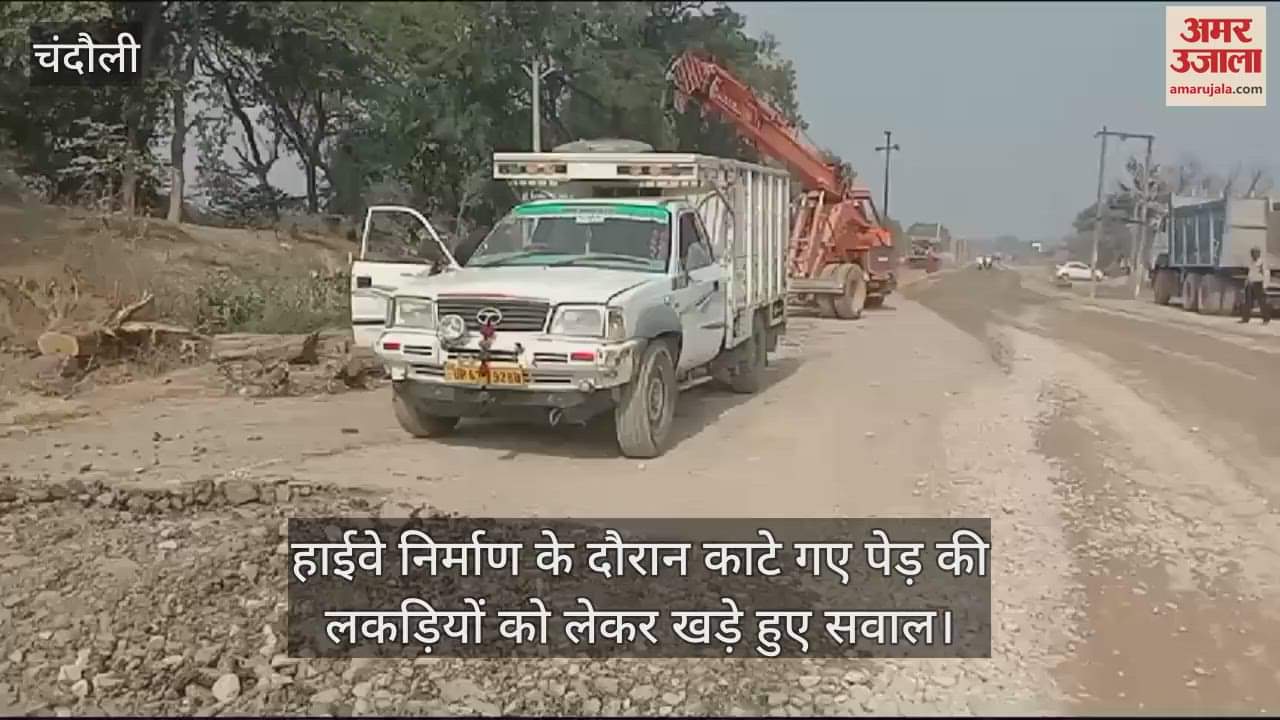 VIDEO : Wood from trees cut during highway construction is being sold in Chandauli