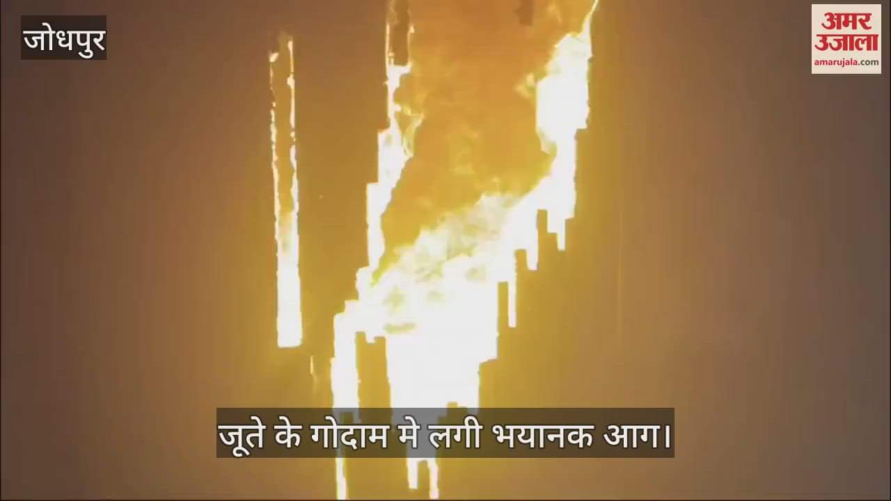 A terrible fire broke out in a shoe warehouse in jodhpur