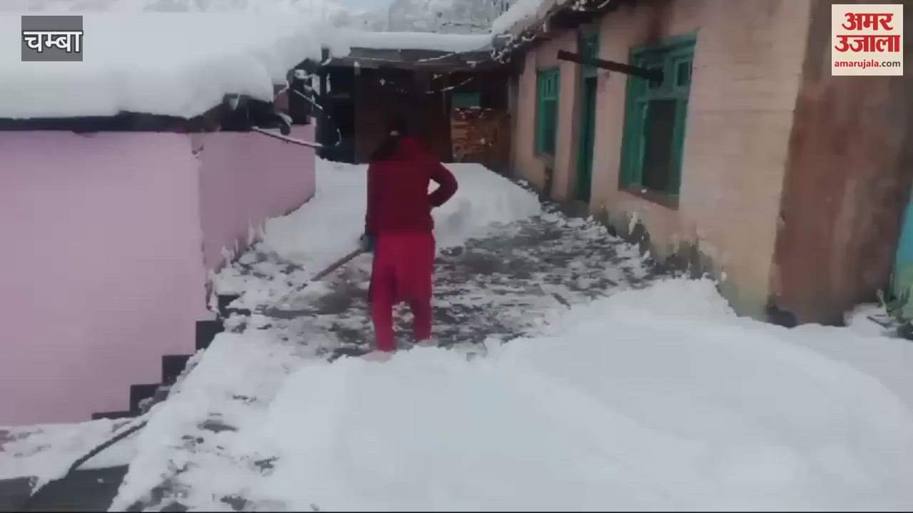 VIDEO : Heavy snowfall in Kilad of Chamba cold wave intensifies