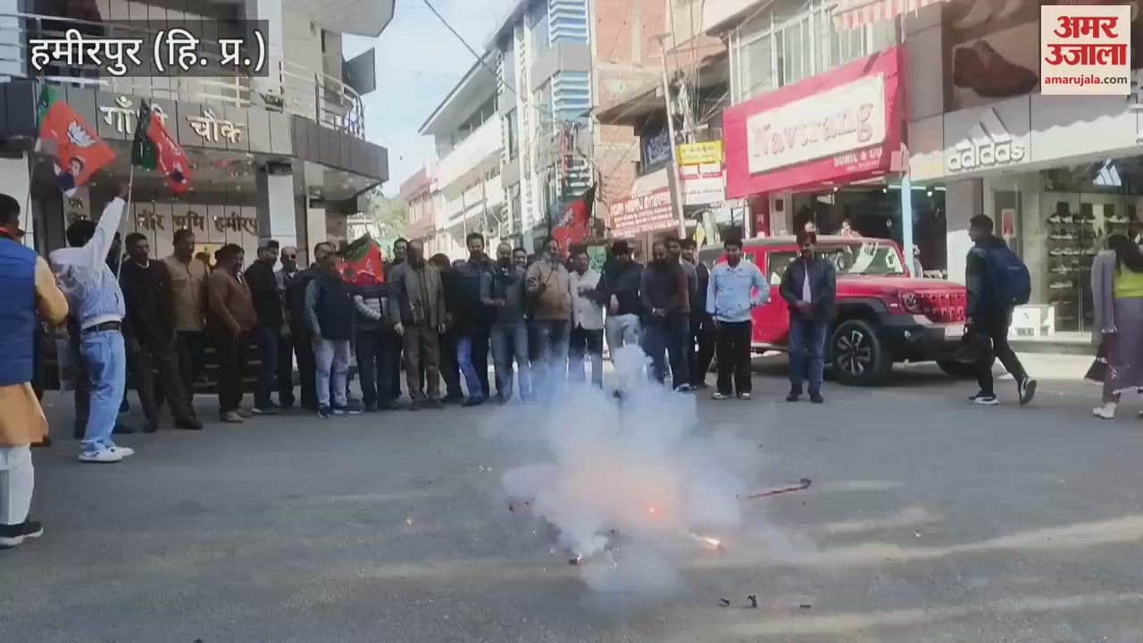 VIDEO : Seeing the victory in Delhi BJP officials and workers celebrated in Hamirpur