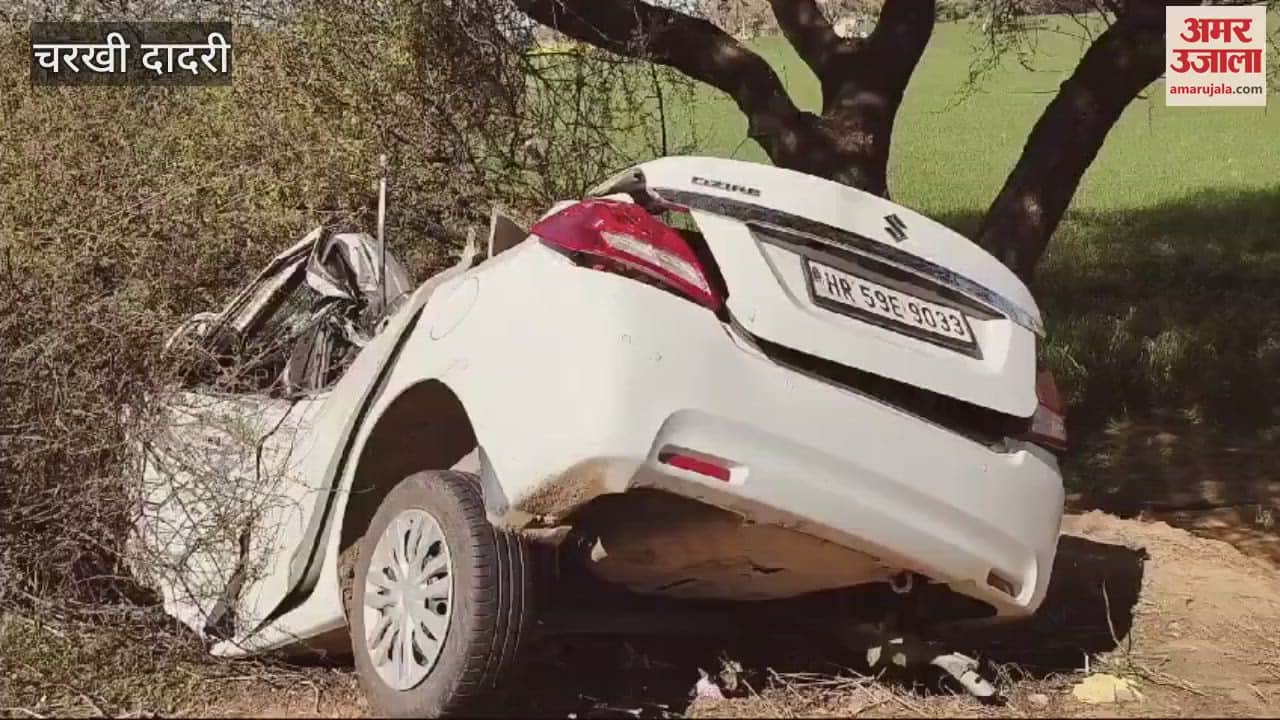 VIDEO : Car collided with a tree in Dadri, one dead and four injured